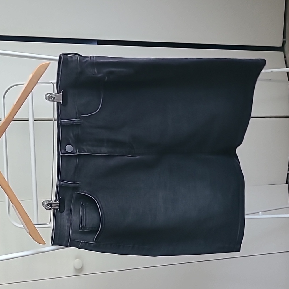 Black denim skirt